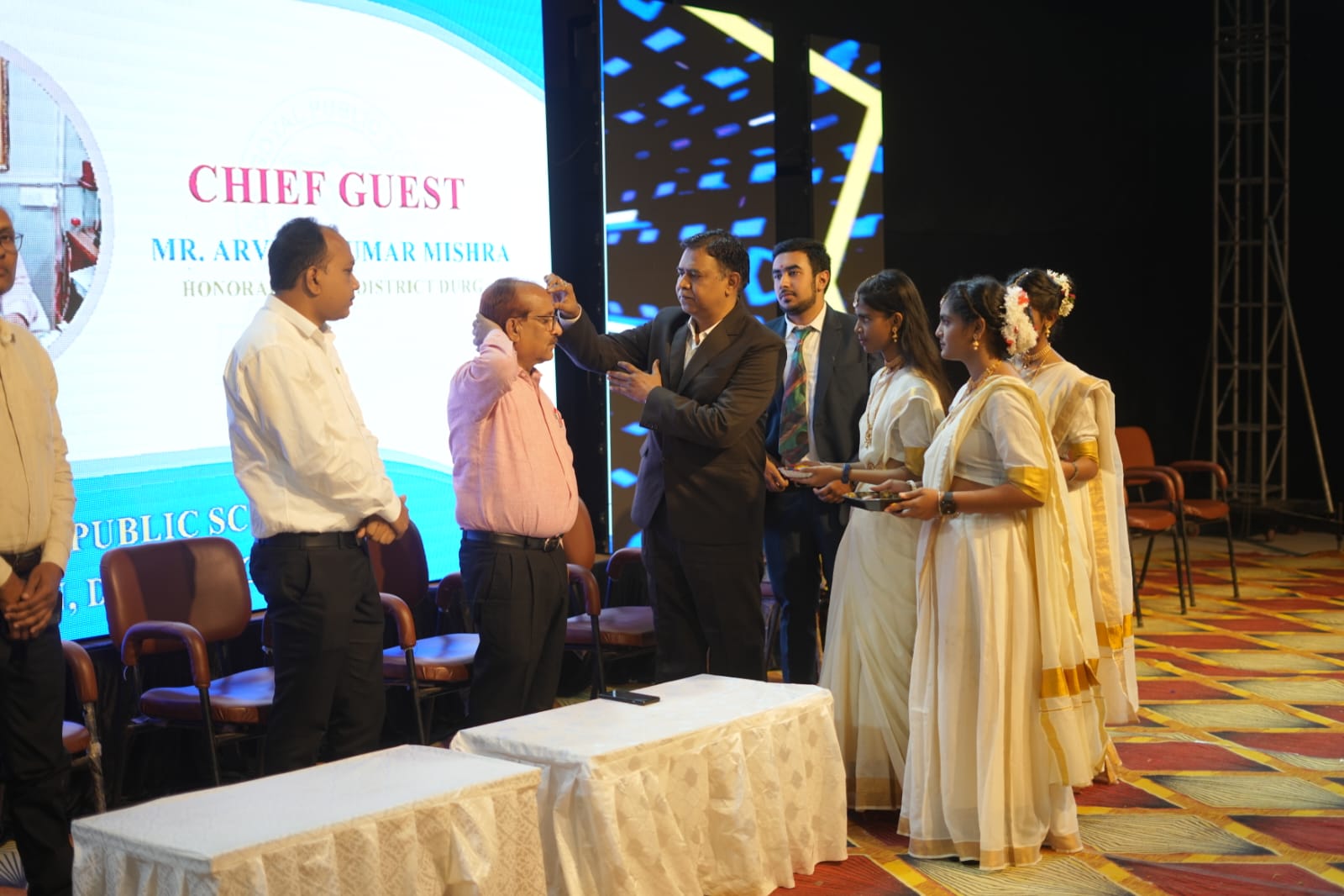 Students and guests during an award ceremony